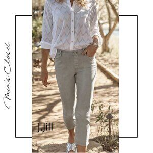 J.JILL Denim High-Rise Pull-on Straight Leg Crop Jeans - 14 Petite
